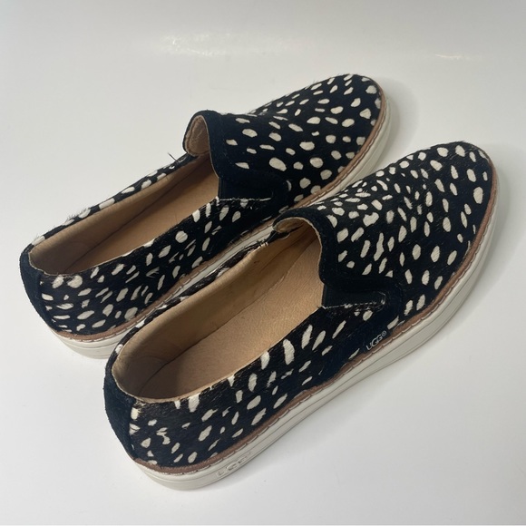 Ugg Soleda Calf Hair Animal Print Slip On Flats Casual Sneakers Womens Size 6 - Picture 5 of 14